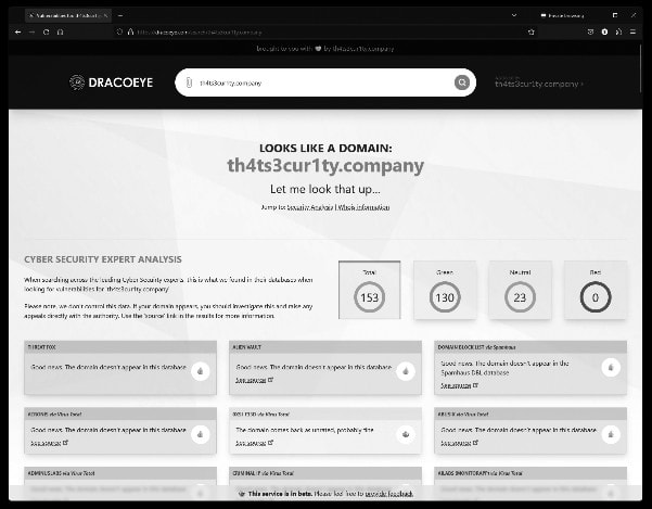 th4ts3cur1ty.company - DracoEye Results