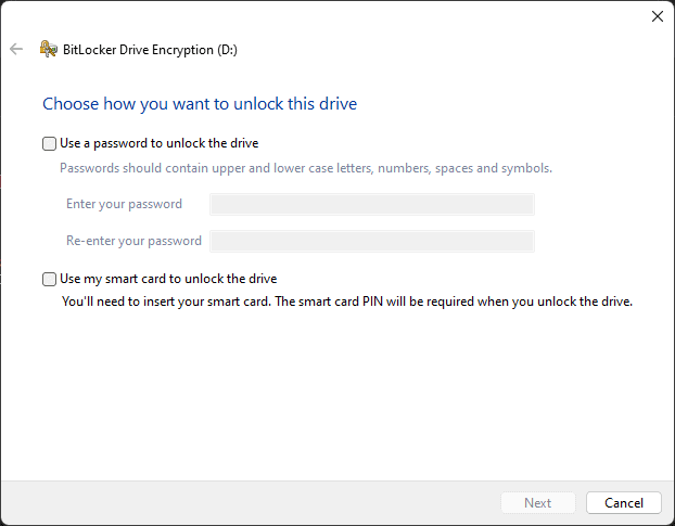 Legal professional security tips: Bitlocker encryption view in Windows 11
